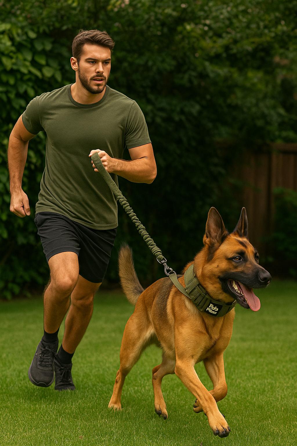 Tactical Dog Collar with Harness, Handle & AirTag Holder Pocket