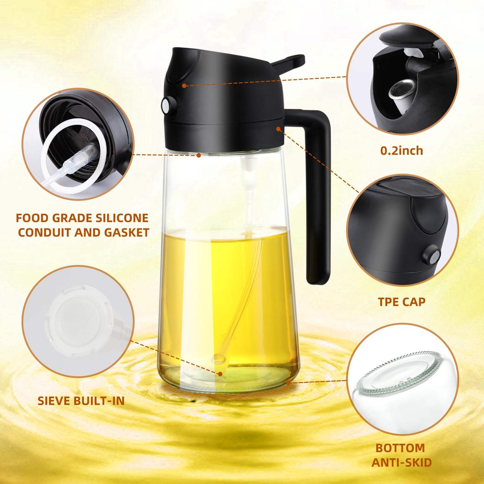 Oil Dispenser with Brush