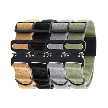 Tactical Dog Collar with Harness, Handle & AirTag Holder Pocket